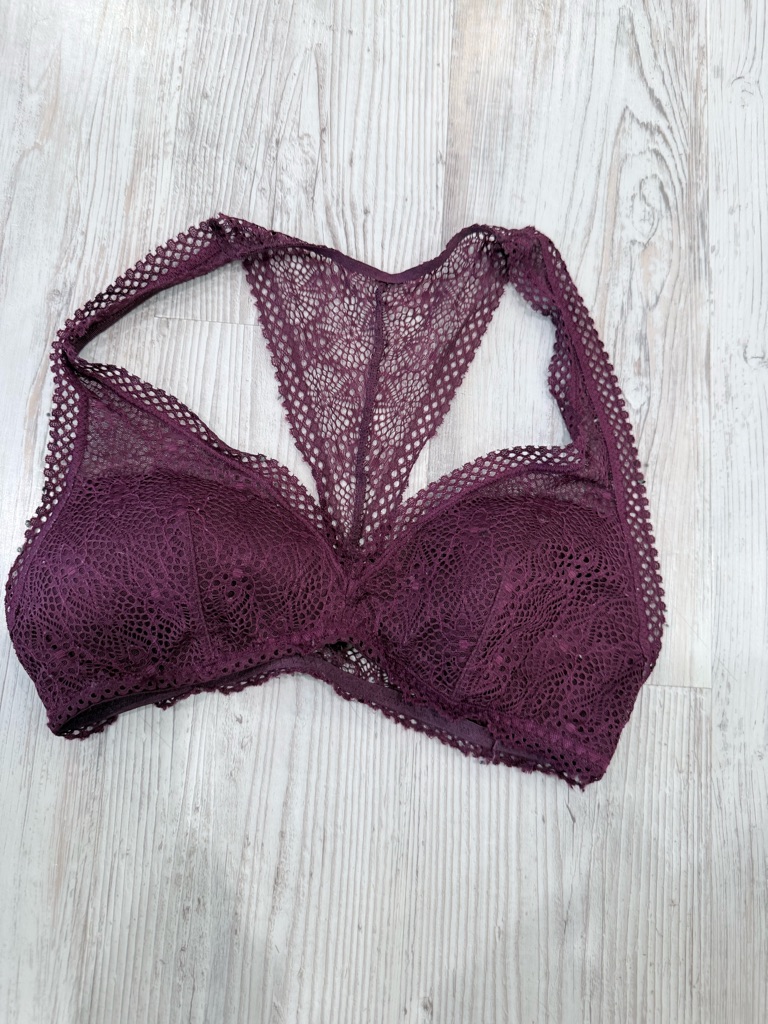 Victoria's Secret Lace Racerback Bralette In Plum